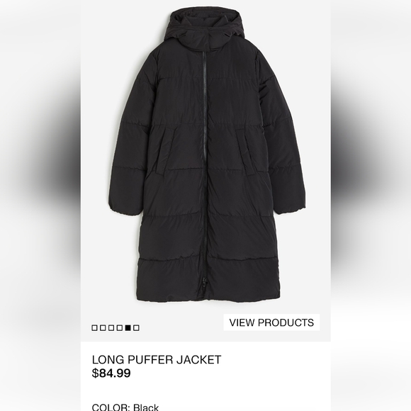 H and M womens long puffer jacket - Picture 2 of 5